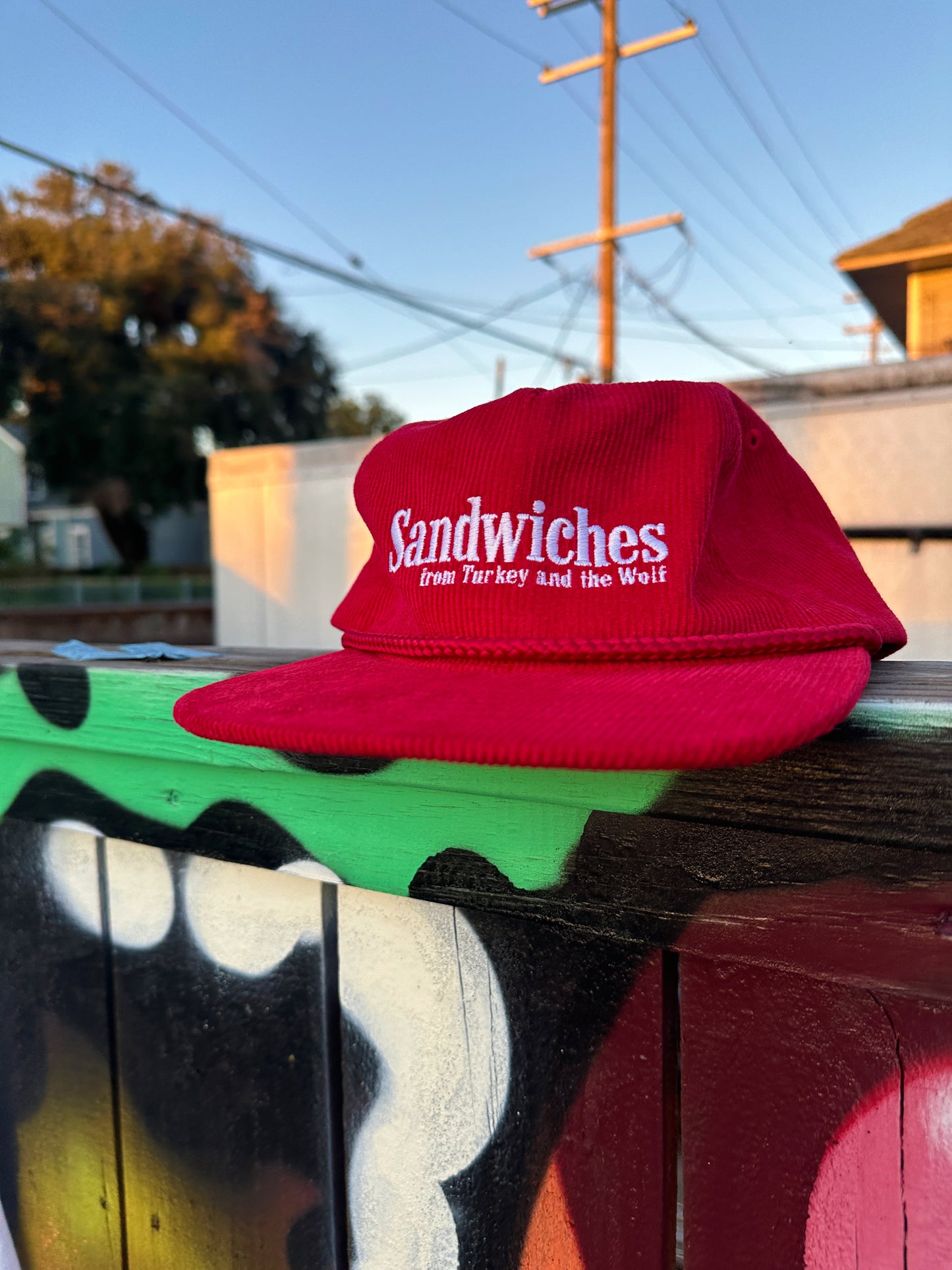 Red Corduroy Sandwiches Hat