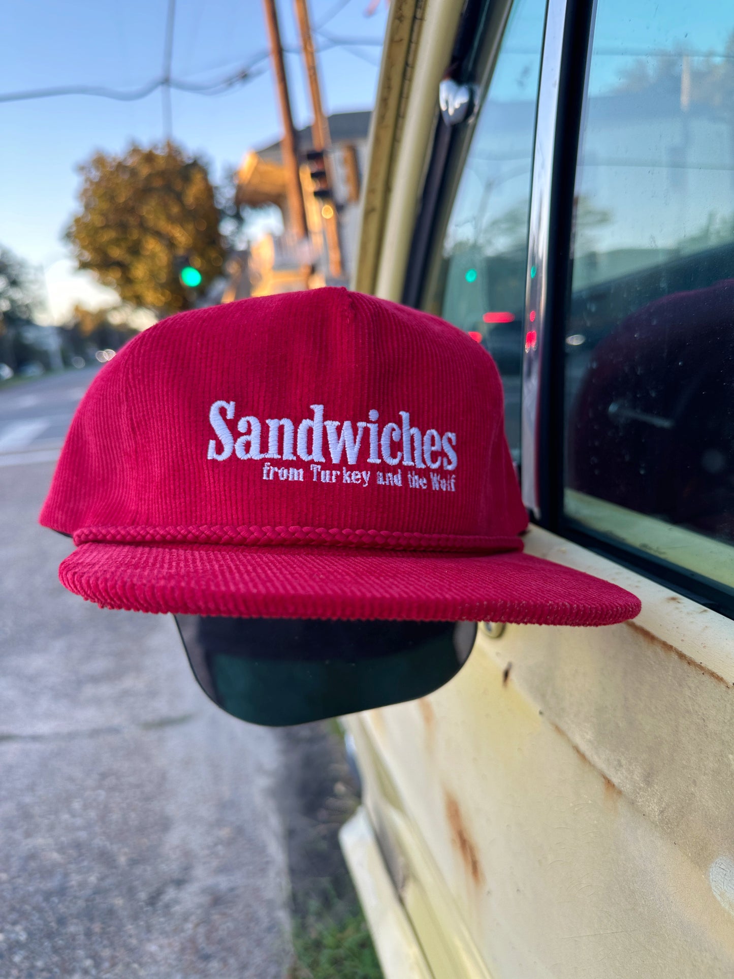 Red Corduroy Sandwiches Hat