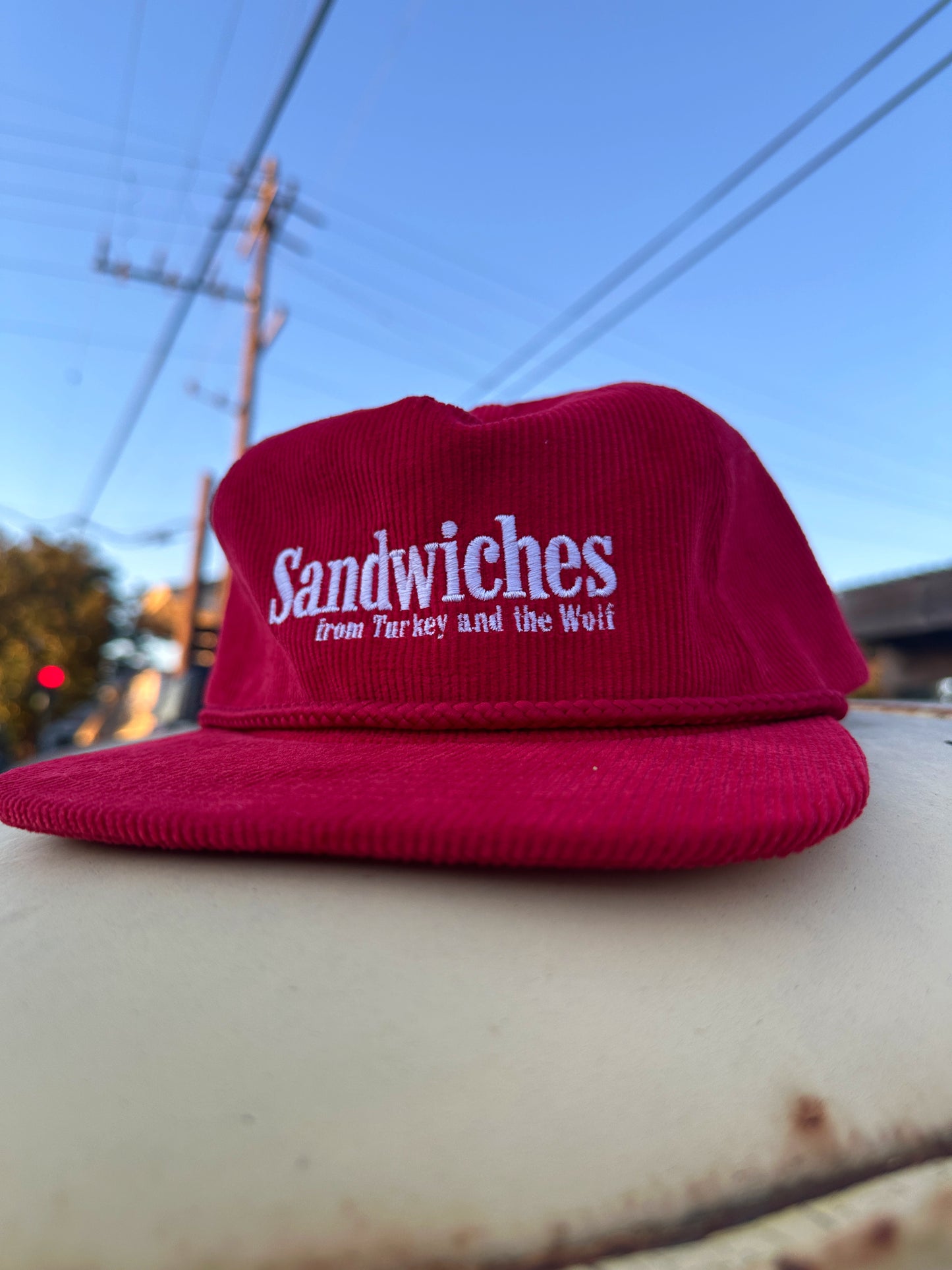 Red Corduroy Sandwiches Hat